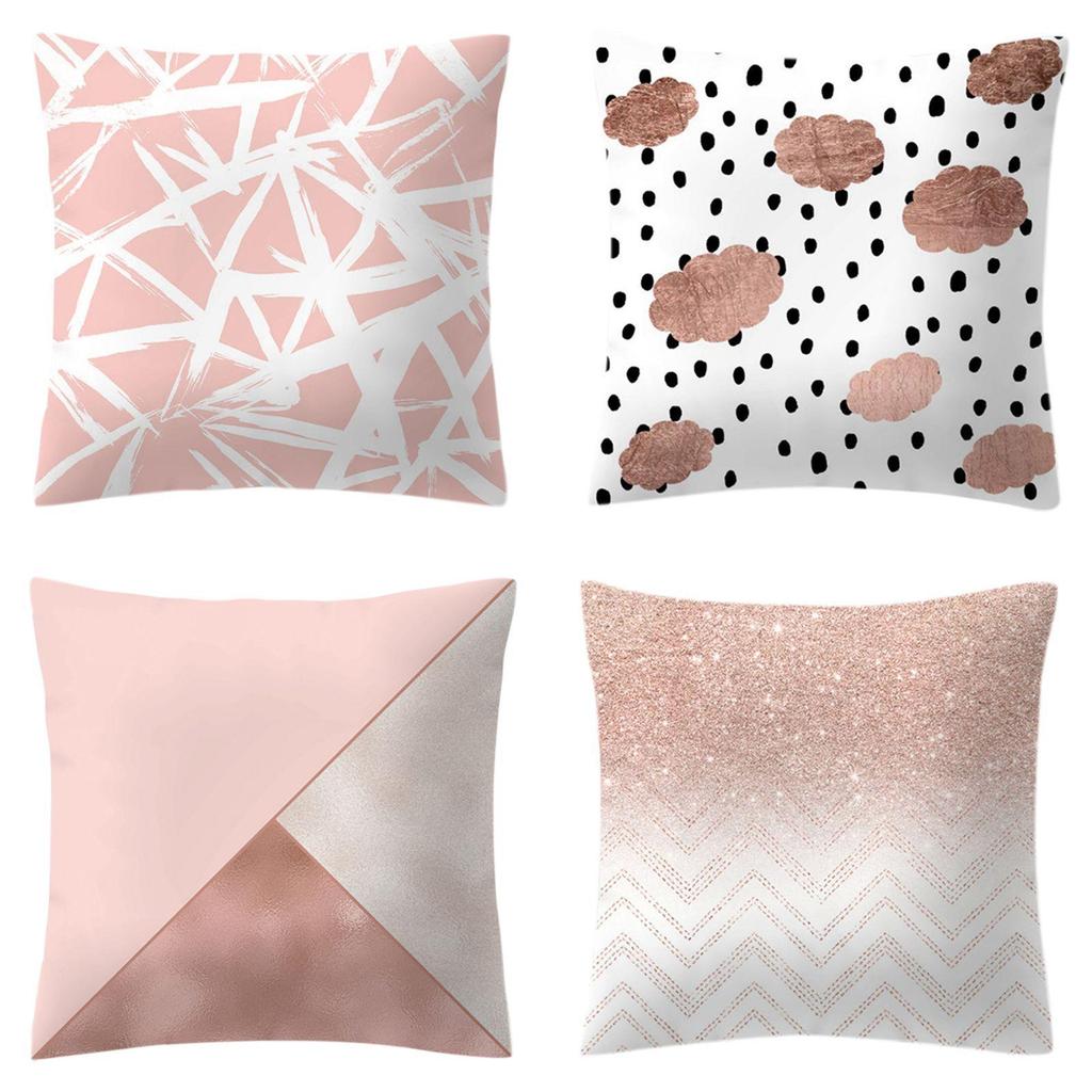 Luxurious Pillow Case Rose Gold Geometric Pineapple Glitter Cushion Cover For Stylish Home Decor