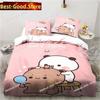 Cute Bubu and Dudu Cartoon Print All Season Twin Bedding Set 3 Piece Comforter Set Bed Duvet Cover Double King Comforter Cover