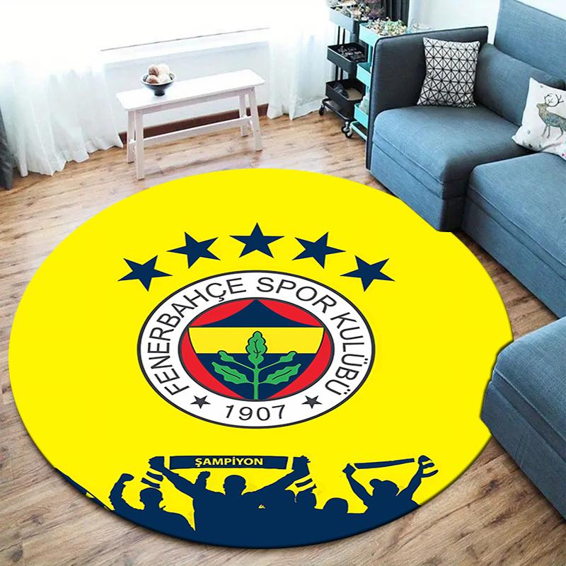 Fenerbahce Sports Club,FCSB Round Area Rug,Carpet Rug for Living Room Bedroom Sofa Playroom Decor,Non-slip Floor Mat