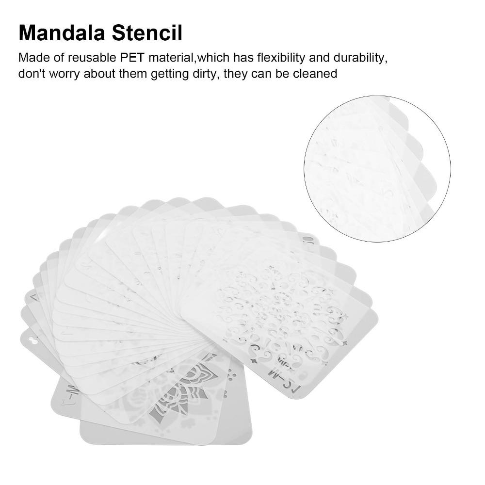 24PCS clear carved patterns stone painting templates  daily pattern drafting creation
