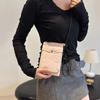 Japanischer Stil Nylon Handytasche Lederriemen Kleine Stoff Umhängetasche Quadratische Handytasche Täglich