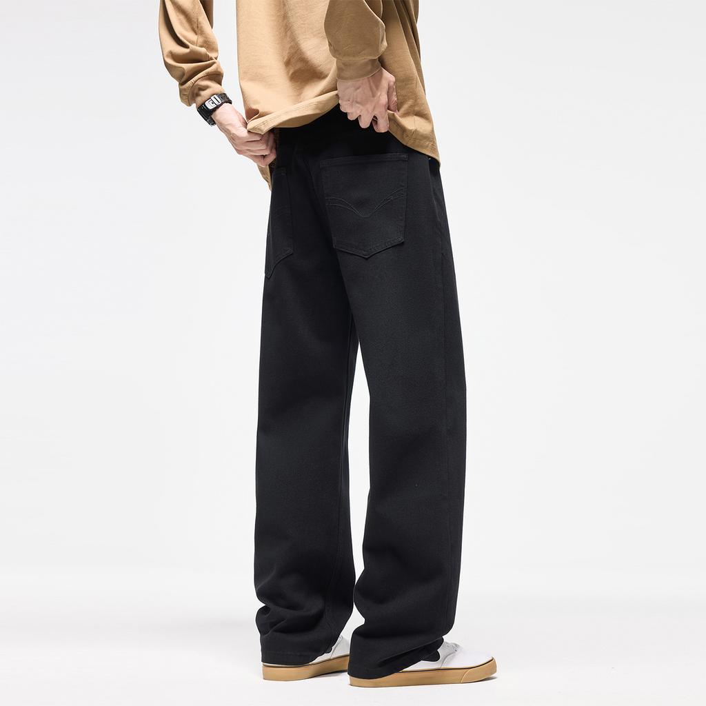 Black Jeans Men's Straight Loose Trend Casual Large Size Simple Versatile Wide Leg Pants Autumn and Winter New