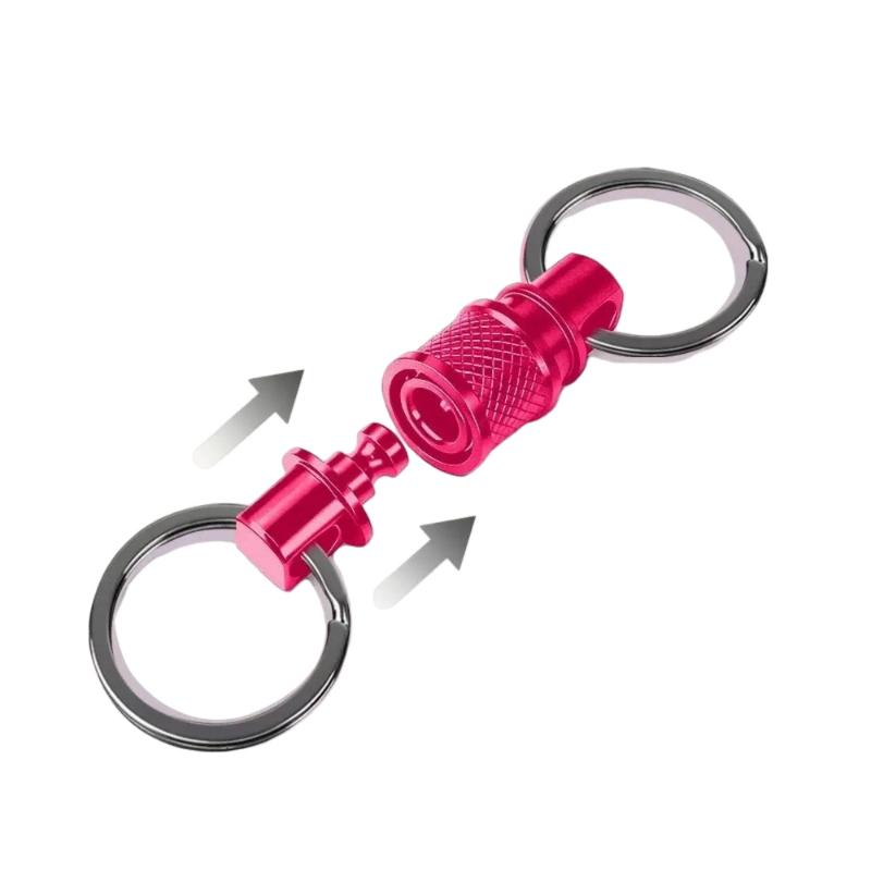 1Pcs Outdoor Edc Tool Double Head Quick Release Buckle Titanium Alloy Keychain Removable Portable Mountaineering Buckle