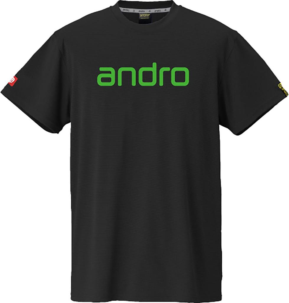 Andro Table Tennis Game Table Tennis Unisex Napa Black X Size M Shirt, J.T.T.A (Japan Association) Approved, T-Shirt, Deo, Green,
