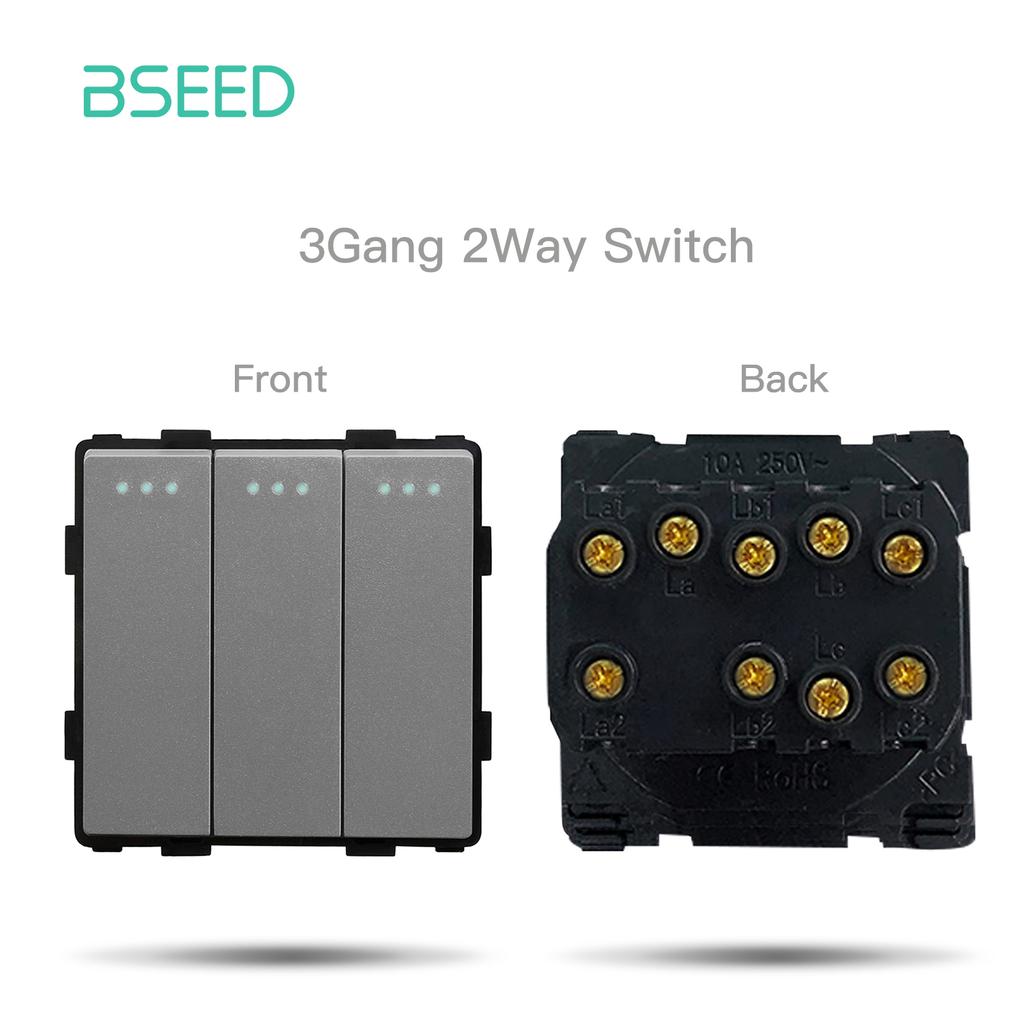 BSEED Mechanical Button Switches EU/FR Socket Type-c Dual USB Sockets Function Parts Glass Socket Frames DIY Free Combination