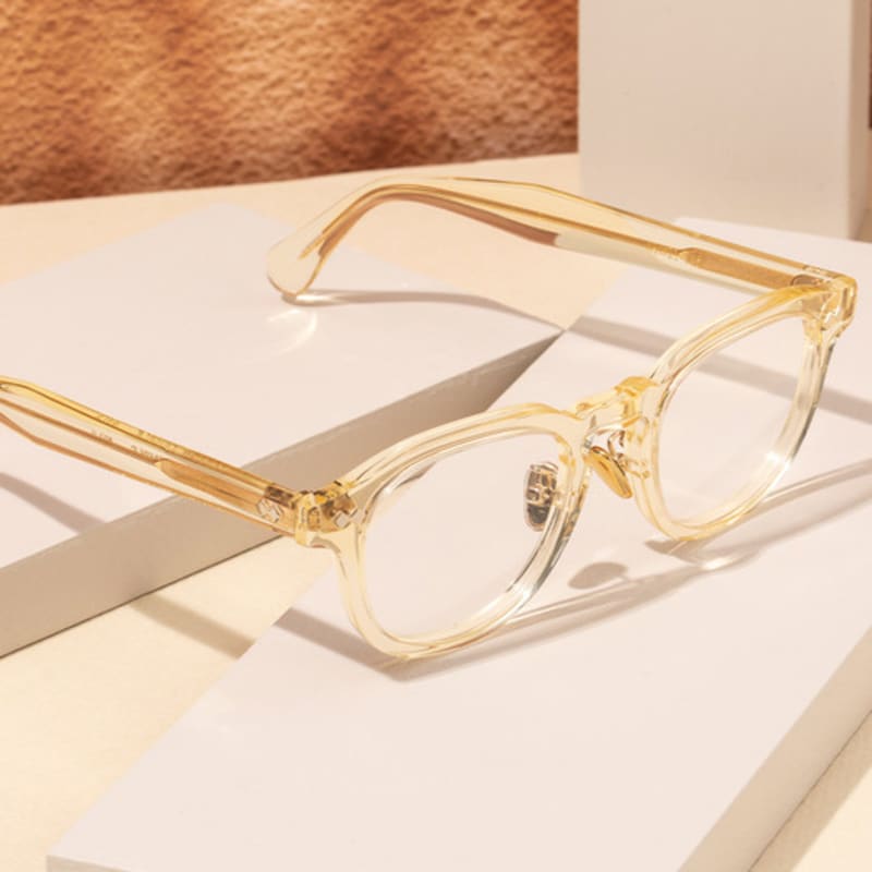 RECLOW RECLOW LAND TEMPLE NO.3 BEIGE Acetate Blue-Glow VER Glasses