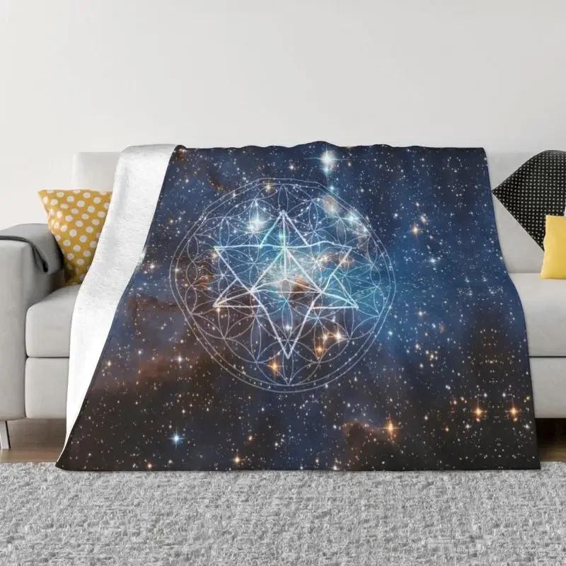 

Flower Of Life Sacred Geometry Blanket Flannel Fleece Geometric Pattern Mandala Throw Blankets for Travel Bedding Couch Quilt 100cmx150cm