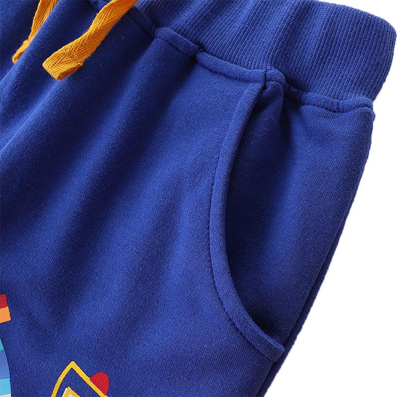 Autumn Cartoon Print Boys' European Style Sweatshirt & Sports Pants Set