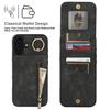 For iPhone 16 Plus Case RFID Blocking Ring Kickstand Retro Leather+TPU Anti-Fall Phone Cover