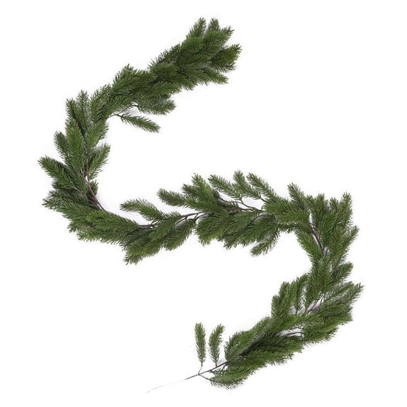 Ghirlanda di Pino di Norfolk Tocco Reale 1,9 m Ghirlanda Verde Artificiale di Aghi di Pino Finti per Decorazioni Natalizie