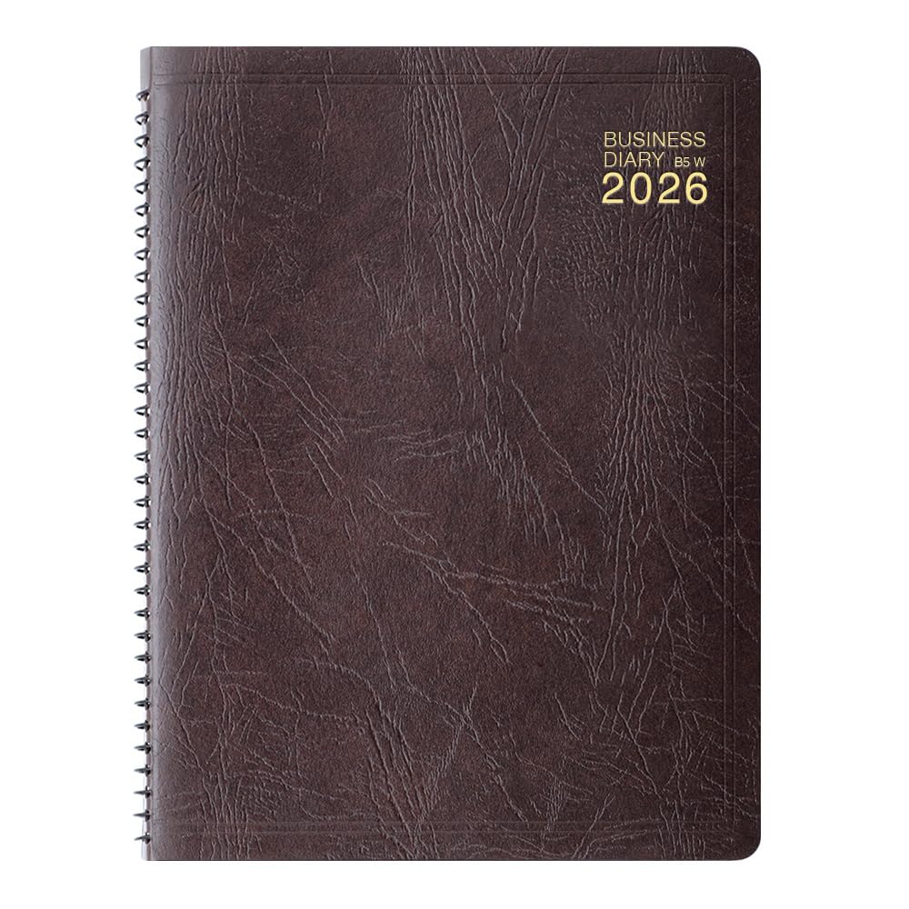 

Midori Business 22430006 January Diary, 2026, B5, Weekly, Brown, (Starts 2026)