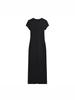 Sleek Back Slit Short Sleeve Round Neck Bodycon Dress - Women's Pure Desire Style