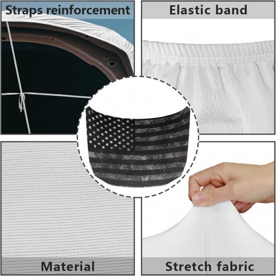 

American Flag Print Car Hood Cover Stretch Material Car Hood Cover Waterproof Automotive Accessories Easy Installation for Car Hood Protection and пламенный