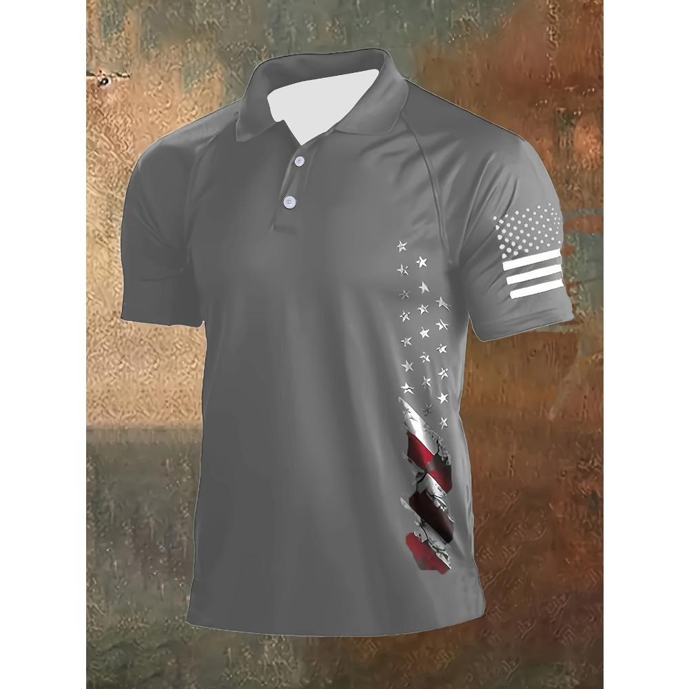 New Fashion Men Clothes Short Sleeve Lapel Golf Polo Shirt 100% Polyester