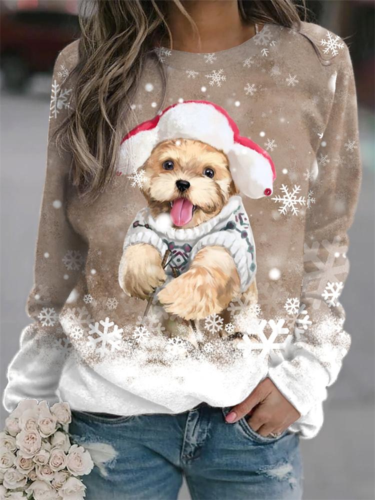 Cute Dog 3D Print Women round-neck sweatshirt Fashion Cute Animal Duck Hoodies Girl Coat Festival Kawaii Women Clothes Top