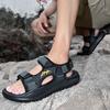 Męskie Sandały Czarne Sandały Gladiatora Outdoorowe Letnie Zielone Sandały Rzymskie Sportowe Buty na Plaże Plus Size