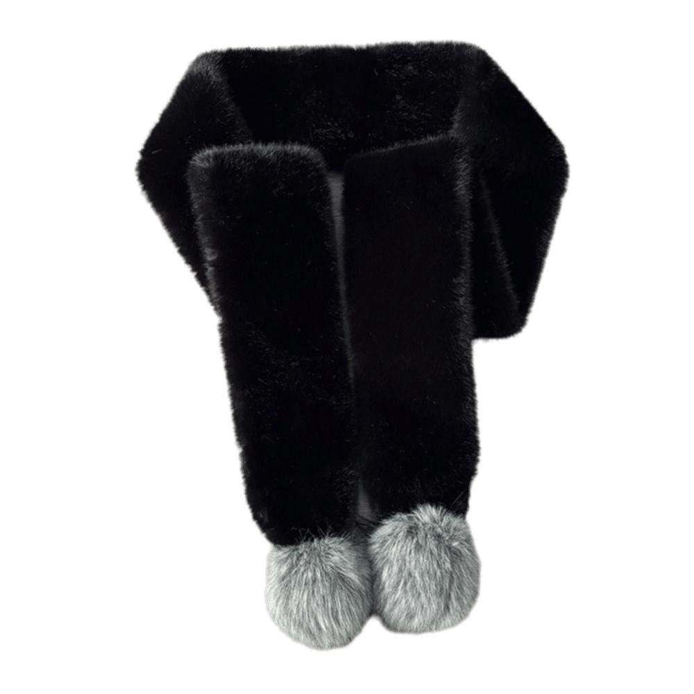 Soft Plush Pom Pom Scarf Faux Fur Neck Warmer New Faux Fur Scarf Winter Outfits