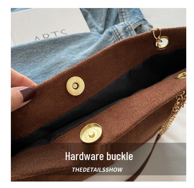 Geantă de umăr cu lanț mat retro 2024 - Geantă tote de iarnă pentru femei