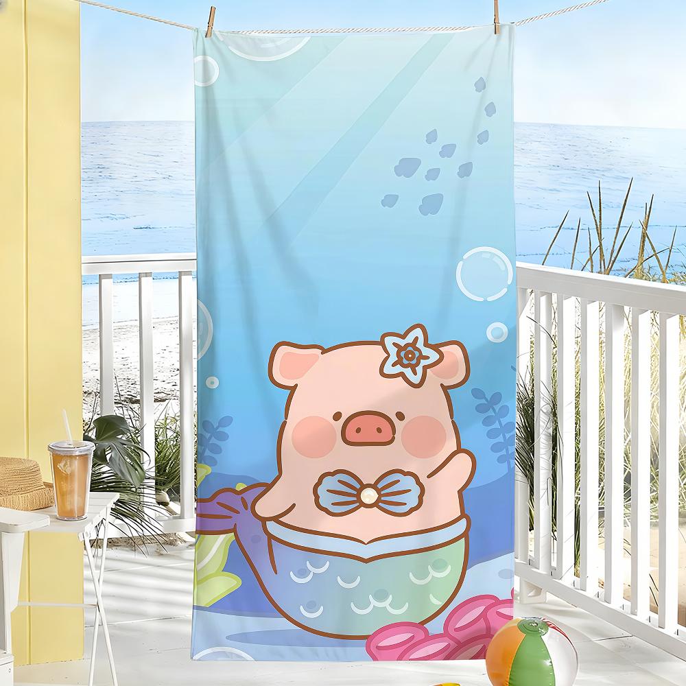 Cartoon Cute Lulu Piggy Mermaid Towel Towels For Beaches Yoga Studios Gyms Hot Springs Swimming Pools And Picnics