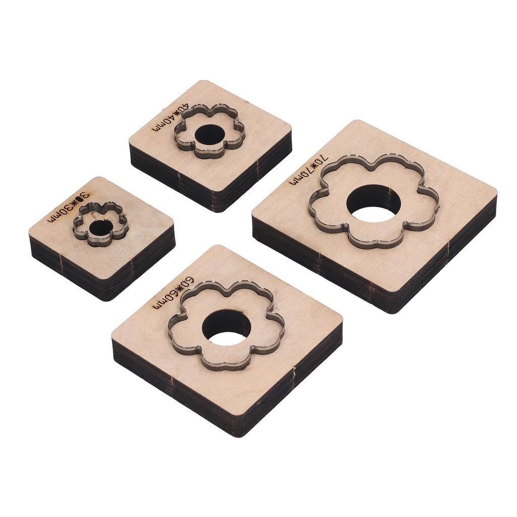 4Pcs Leather Cutting Mould Flower Pattern Accurate Clean Cutting Leather Punching Die for Cardboard