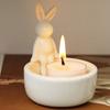 Lovely Candle Stand Ceramic Rabbit Tealight Holder for Easter and Everyday Use Decorative Candlestick