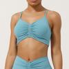 Cross-Border Summer New Wrinkle Yoga Bra Thin Strap Crossing Beauty Back Exercise Underwear Shockproof Push-up Workout Bra
