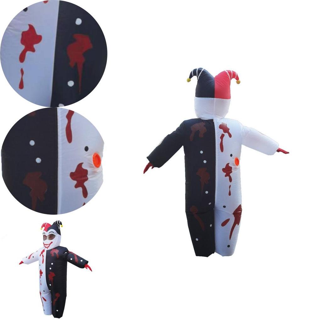 Evil Clown Inflatable Costume For Halloween Party Prank And Stage Performance Black Color