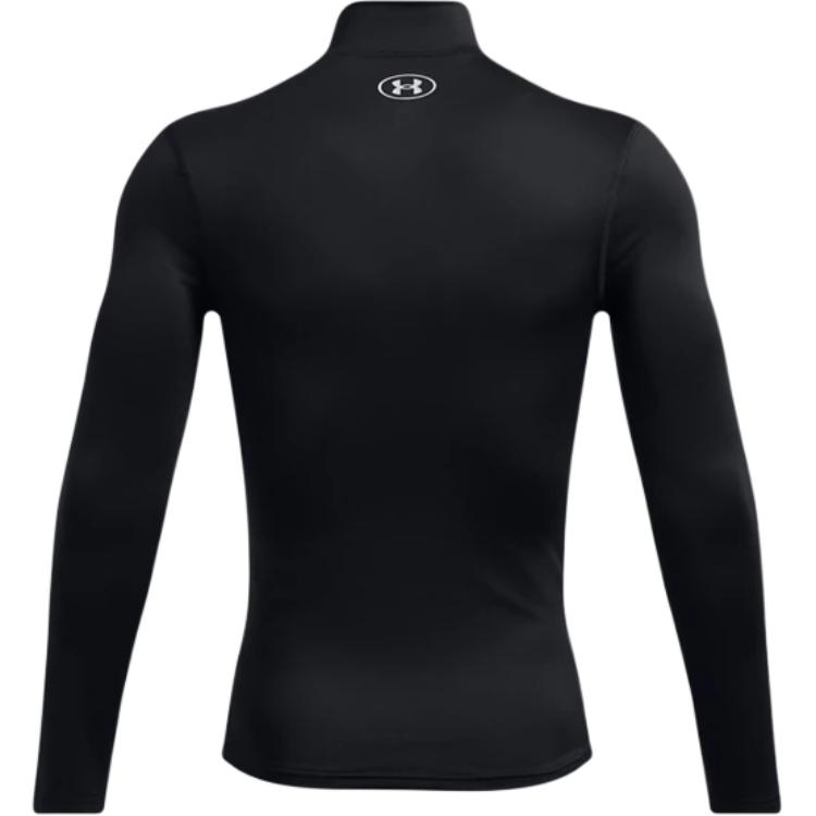 Under Armour Coldgear Solid Slim Fit Stand Collar Versatile Long Sleeve T-Shirt Men Tops Black 1386942-001