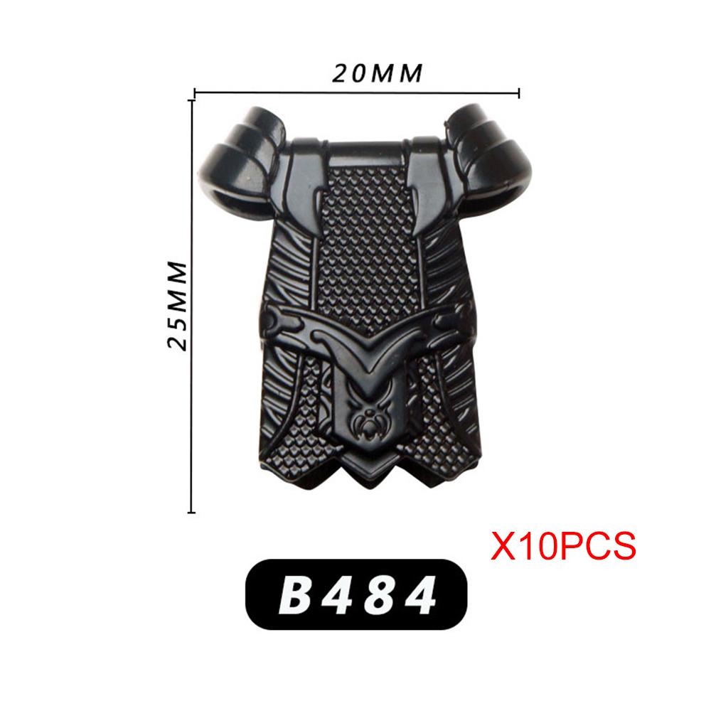 10PCS SET Medieval Times Weapon Accessories Armor Helmet Assembly Scenes Building Blocks DIY Toy Accessories For Children Gifts