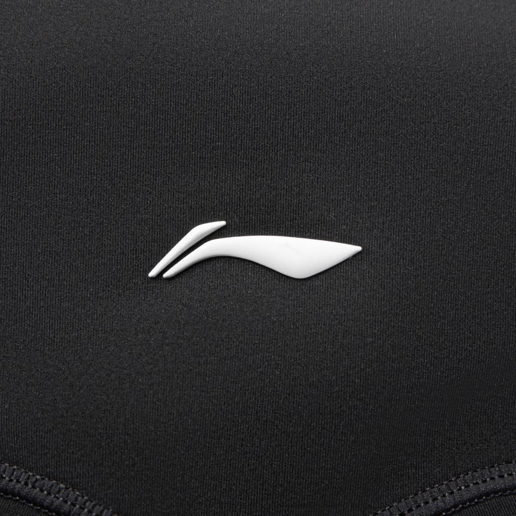 Li Ning Fitness Series Solid Color Mid Waist Versatile Breathable Sports Long Pants Women bottoms Black AULV040-3