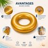 Buoy - SIROCO - Round Golden Buoy 80 Cm - Resistant PVC - Easy To Inflate - Unisex