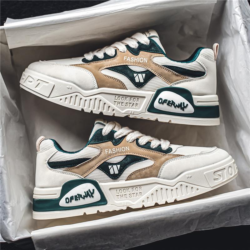 

Men s shoes winter breathable 2024 new Korean version trend versatile sports casual mesh white shoes board shoes youth 44