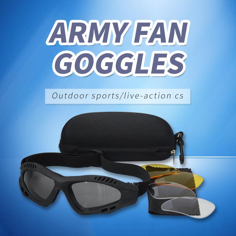 3 Lens Protective Goggles Sport Goggles Men Tactical Sunglasses clear Glasses