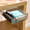 1 Set Under Desk Storage Box Pull-out Storage Transparent Practical Self-Adhesive Under Desk Drawer Home Use