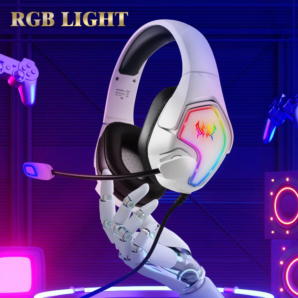 KOTION EACH G3000 For PS4/PS5/PC Gaming Headset RGB Light Wired Headphone with Splitter Cable