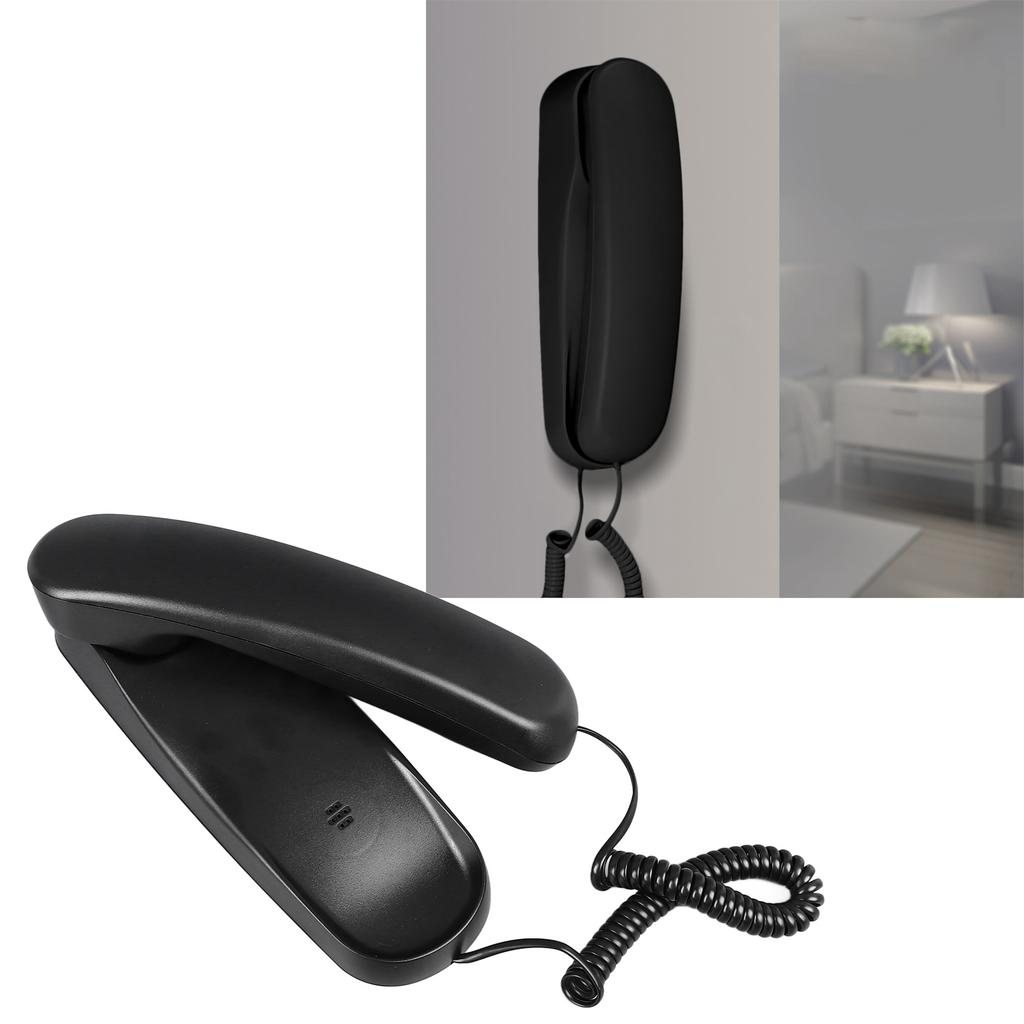 Wall Mountable Telephone Multifunctional Clear Sound Corded Landline Phone for Home Hotel