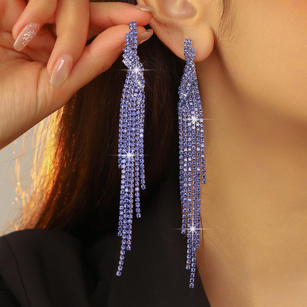 Fashion Versatile Super Flash Long Fringed Earrings
