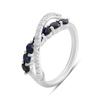 Silver Ring with a Natural Sapphire 1.465ct, Cubic Zirconias, Item Weight 3.35 G (2180890)