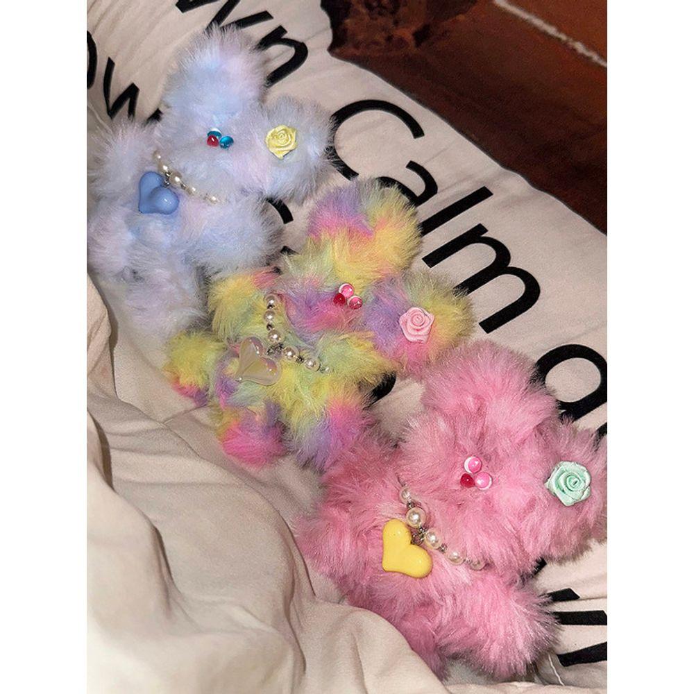 

mosxe Color eyes bear key ring (3color) pink marble