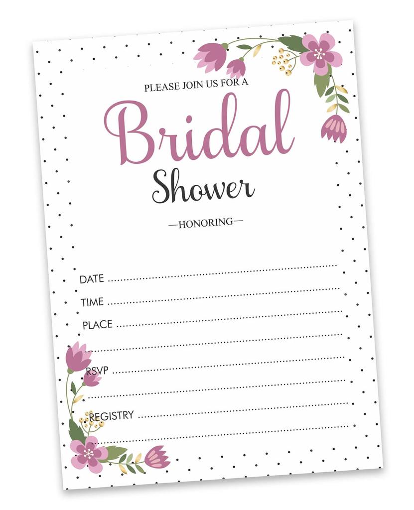 Inkdotpot 30 Bridal Shower InvitationsA  FloralA  Wedding Fill-In Style Invites Blank