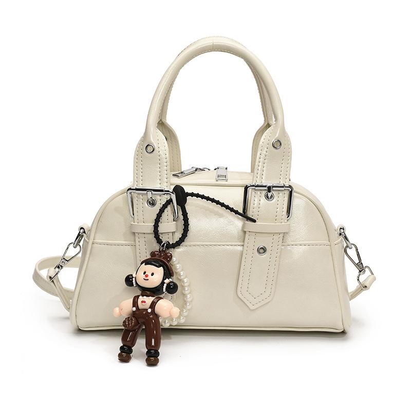 New Product Hot Sale Fashion Locomotive Style Simple Portable Boston Bag Personality Versatile Niche Design Messenger Bag Women