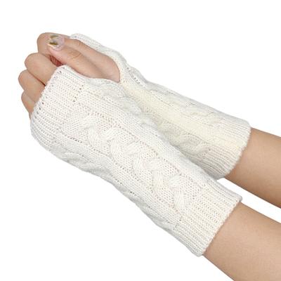 New Winter Warm Gloves Knitted Half Finger Short Gloves Wristband Finger Cuff Fashion White Warm Gloves