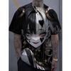 2026 Sommer Herren Harajuku Stil T-Shirt 3D Cartoon Tattoo Mädchen Druck Kurzärmelig Lässig Trendig Street Herren Oberteil