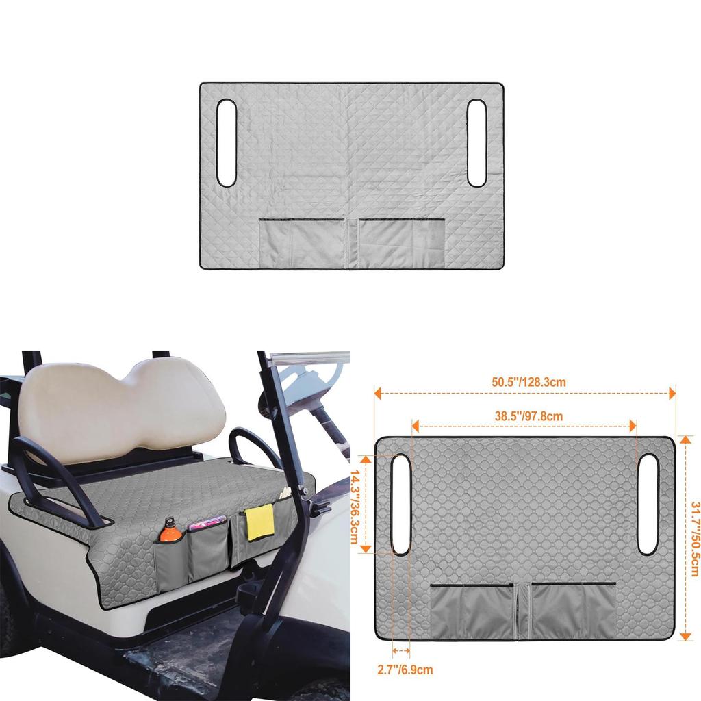 Golf Cart Seat Cover With Four Front Pockets And Nonslip Base For Outdoor Golfing