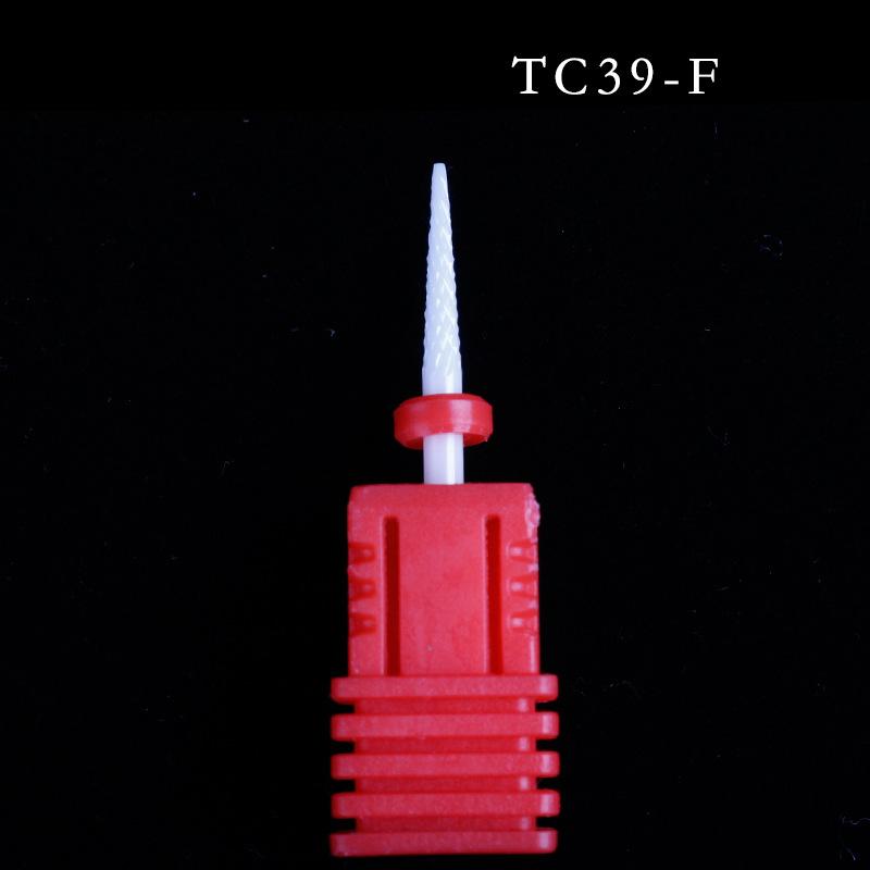 Nail Art Ceramic Grinding Head, Single Corn Bullet Cylindrical Rocket-Shaped Nail Electric Grinding Machine Accessories Grinding Head