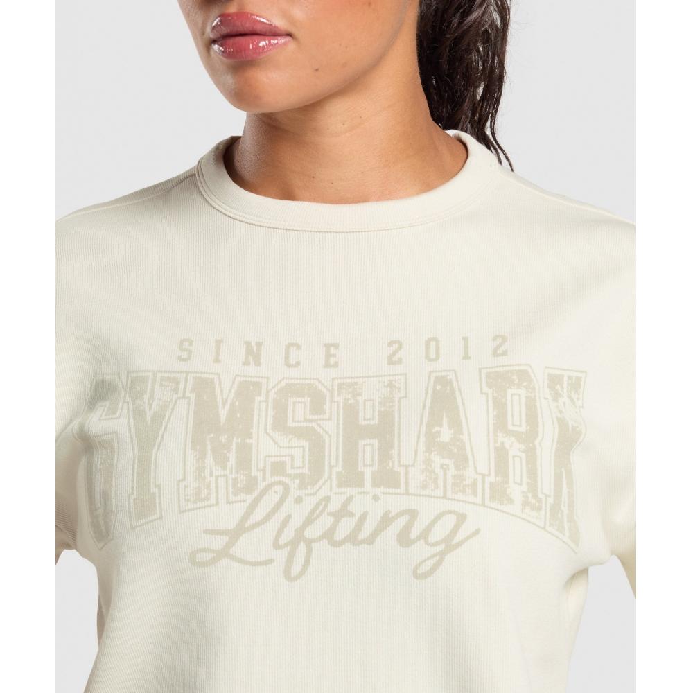 Gymshark Lifting Oversized Pump Cover Oat White B3c1q Wc1v