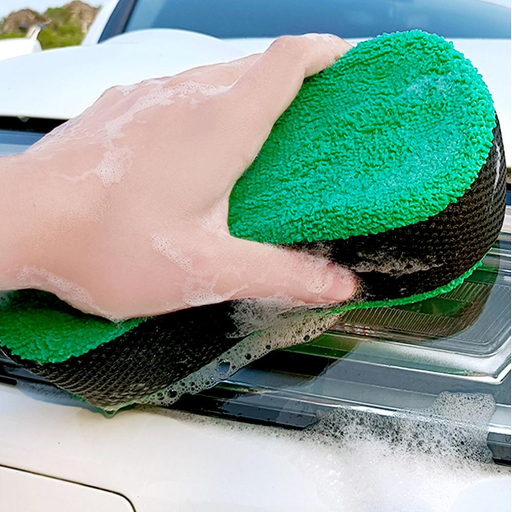 Car Cleaning Sponge 2X Multi-Functional Cleaning Sponge Car Wash Sponge Double-sided Household Cleaning Sponges For Home Kitchen