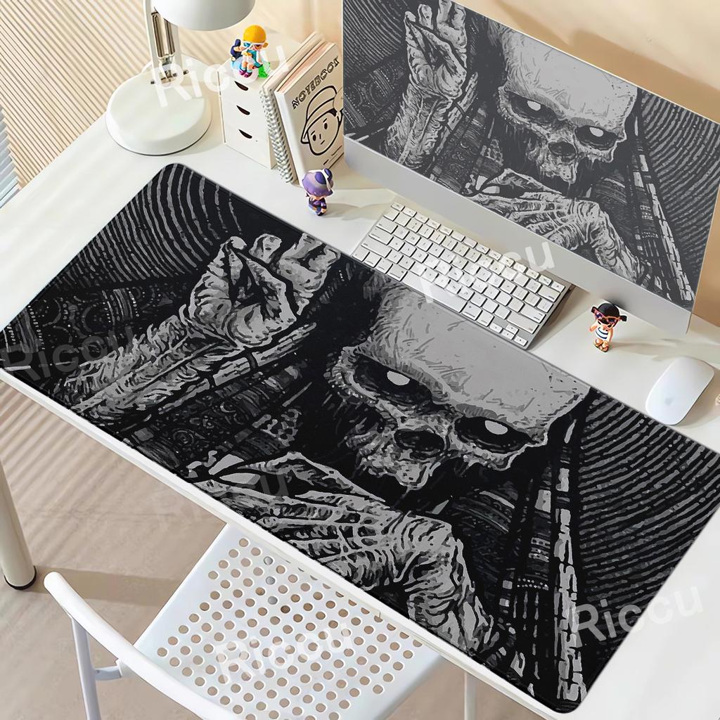 Black White Skull Gaming Mouse Pad Large Mousepad XXL Table Mat Anti-slip Keyboard Accessories Office Laptop Desk Mats Gamer Rug