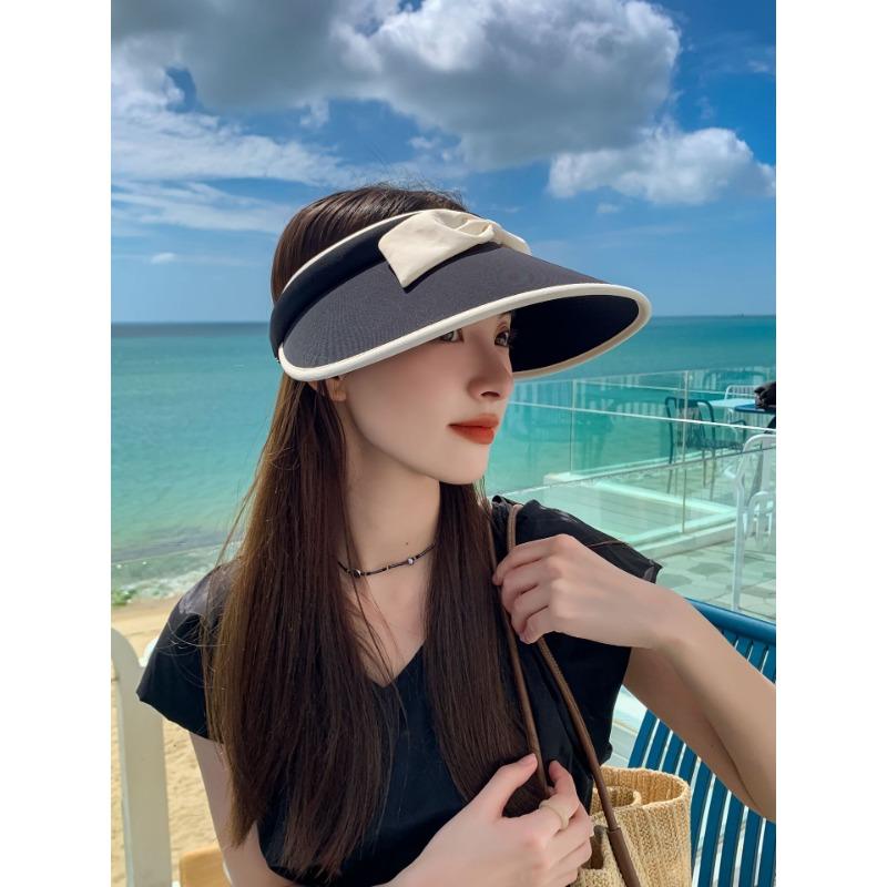 

Новая летняя корейская версия шляпы с широкими полями из ледяного шелка с бантом, защита от солнца, для лица, модная, с темпераментом, солнцезащитная шляпа, взрослая one size fits all