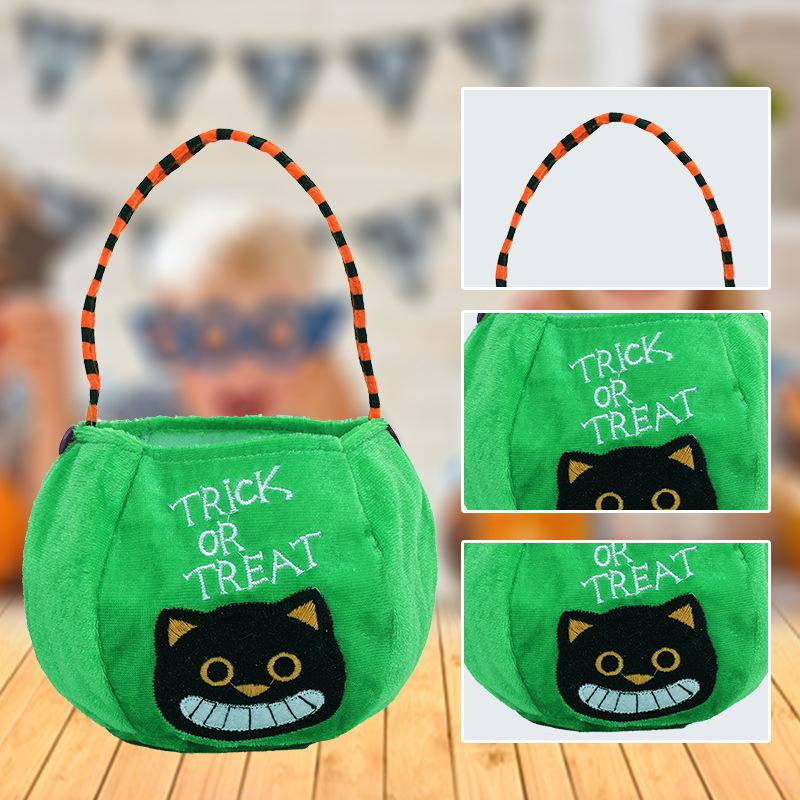 Halloween Pumpkin and Ghost Velvet Tote Bags for Kids